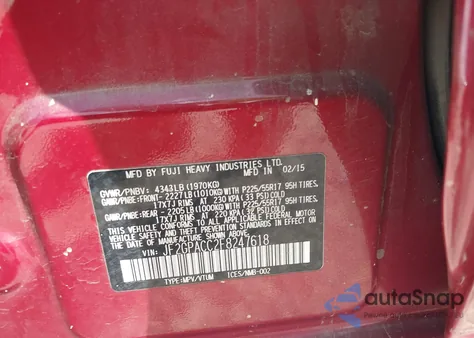 2015 Subaru Xv Crosstrek 2.0I Premium из США, поврежденный, VIN JF2GPACC2F8247618